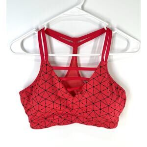 victorias secret vsx sports bra Large Racerback Red Black Gym Yoga Running
